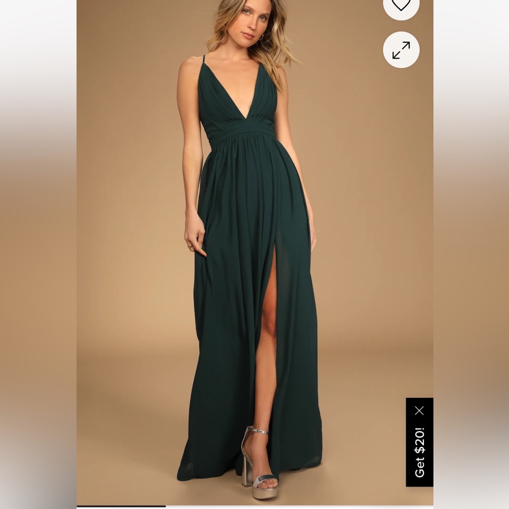 Lulus Wedding Guest Dress in emerald green